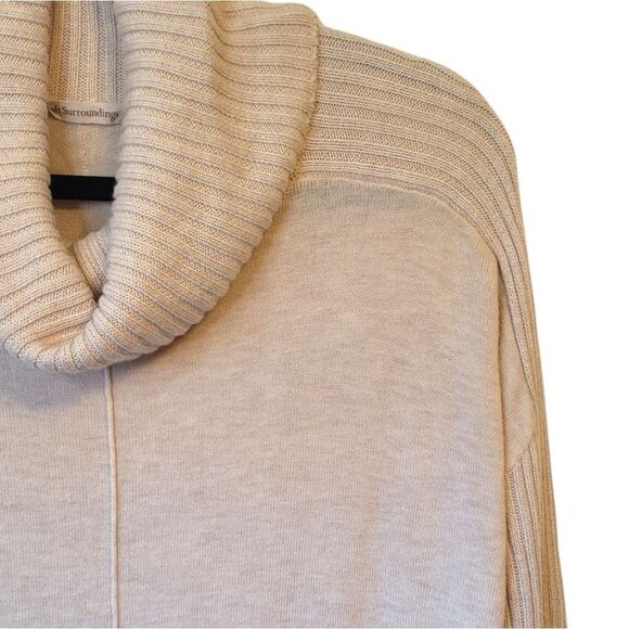 Soft Surroundings Cream Cashmere Wool Blend Cowl Neck Sweater - Picture 6 of 6